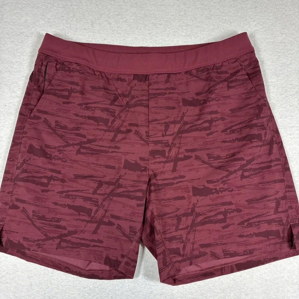 Public Rec Mens Flex Shorts Lined 40 Maroon Camo 7